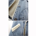 thumbnail image 3 of Meichang Gilet en Denim Doublé Sherpa en Molleton pour Femmes Sans Manches en Laine Chaude Veste en Jean avec Poches Rétro à Boutons Col à Revers Gilets, 3 of 8