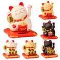 thumbnail image 2 of Waving Cat Ornament Safe Decorative Stylish Japanese Lucky Cat Solar Powered for Office, 2 of 7