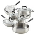 thumbnail image 1 of KitchenAid Stainless Steel Cookware Set, 10-Piece, Brushed Stainless Steel, 1 of 16