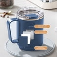 thumbnail image 4 of YIMWNYI Portable Stainless Steel Coffee Mug, Double Layer Vacuum Insulated Mug, Mug with Lid & Handle, Induction Heatable Coffee Mug, Food-Grade 304 Stainless Steel Cup, Travel Camping Office Mug, 4 of 8