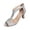 Silver, variant on Women High Heeled Shoes Hollowing Out Open Toe Mesh PU Boots Large Size Open Toe Back Zippered Sandals Thin Heels Fashion Sandals Gold
