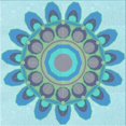 thumbnail image 1 of Ahgly Company Machine Washable Indoor Square Transitional Blue Ivy Blue Area Rugs, 5' Square, 1 of 7