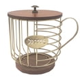 thumbnail image 1 of Glass&Bottle Coffee Pod Holder for Home - Large Capacity Coffee Filter Organizer with Wood Lid and Base Retro Coffee Station Accessory, 1 of 3