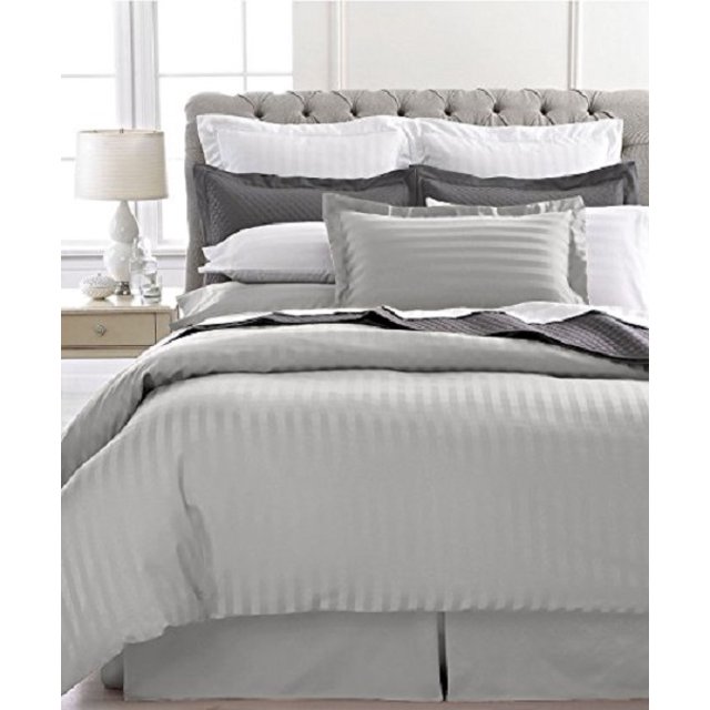 Ultra Soft 1800 Series 3 PC Striped Duvet Set (Full/Queen, Grey)