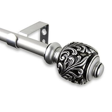 Rod Desyne Tringle à Rideau Décorative Tilly 28-48 Pouces Nickel Satiné