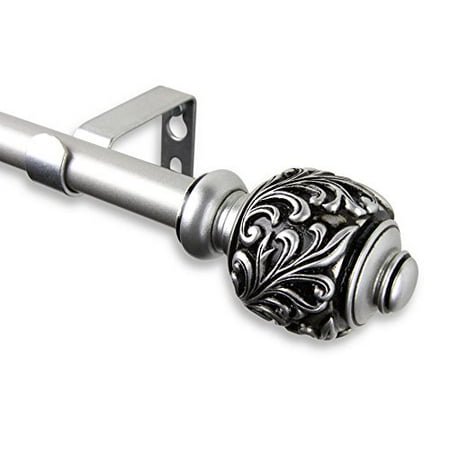 Rod Desyne Tringle à Rideau Décorative Tilly 28-48 Pouces Nickel Satiné