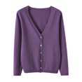 thumbnail image 1 of Cardigan Manteau Doux en Tricot pour Femmes, Mode Durable, Printemps et Automne, Décontracté, Ample, Uni, Manches Longues, Col en V, à Boutons - Hontri, 1 of 4