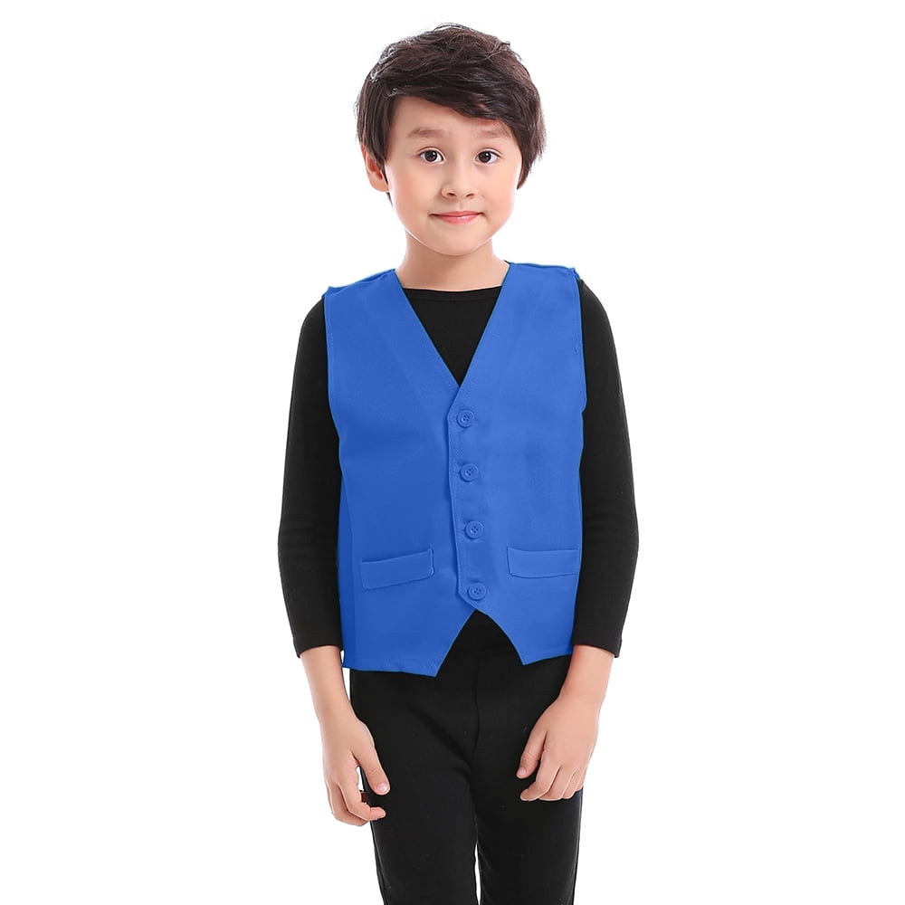 TOPTIE Kid Vest Volunteer Activity Waistcoat Party Costume Vests - BLUE