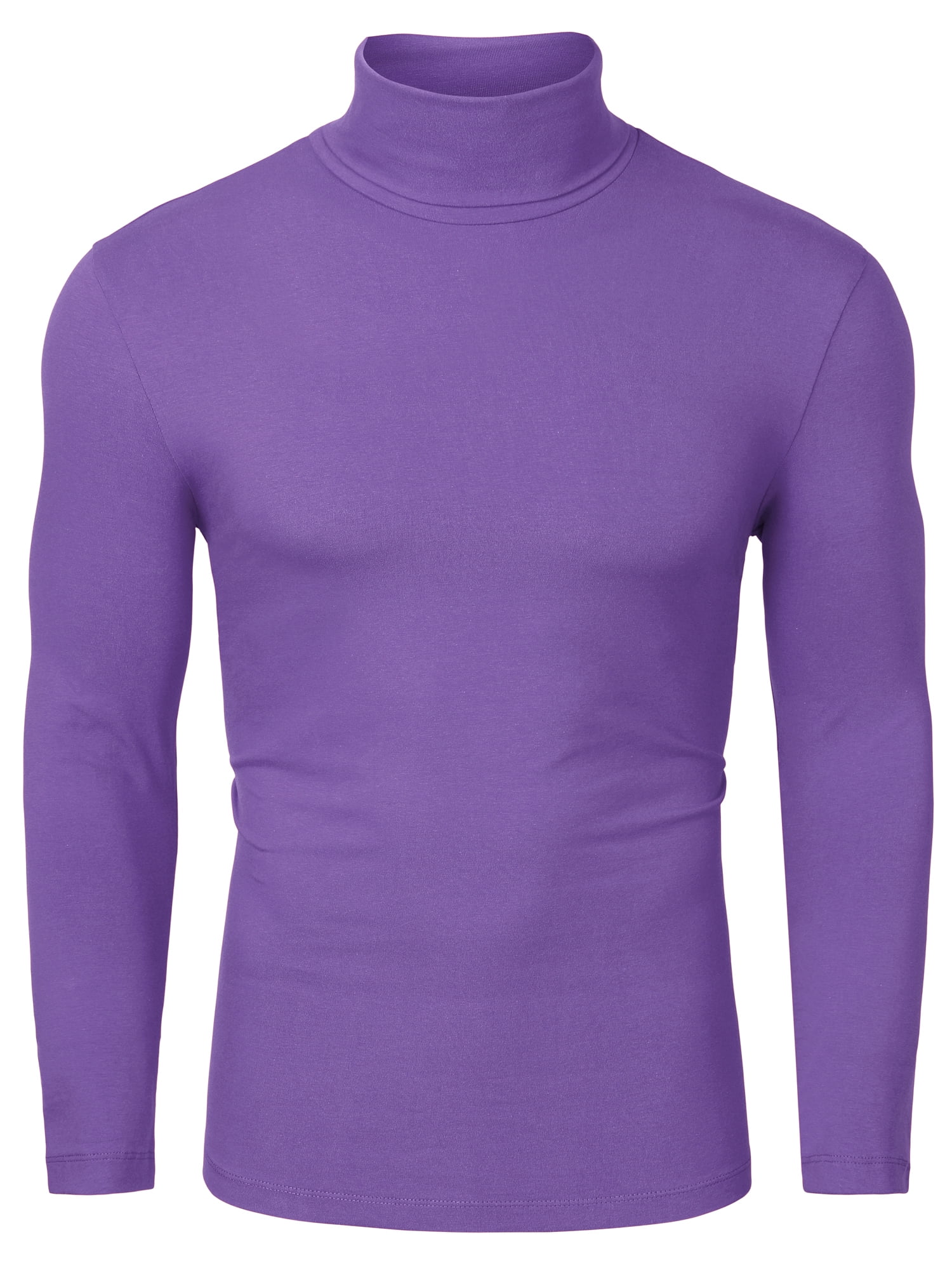 INSPIRE CHIC Men's Sweaters Pullover Turtle Neck Long Sleeve Stretchy Slim Fit Tops 38 Purple