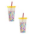 thumbnail image 1 of Oleegame 2PC Glass Bottle Creative Water Cup Heart Shape Cup PP Plastic Straw Cup Heart Shape Plastic Transparent Straw Cup 710ml Cold Change Temperature Sensitive Plastic Cup, 1 of 5