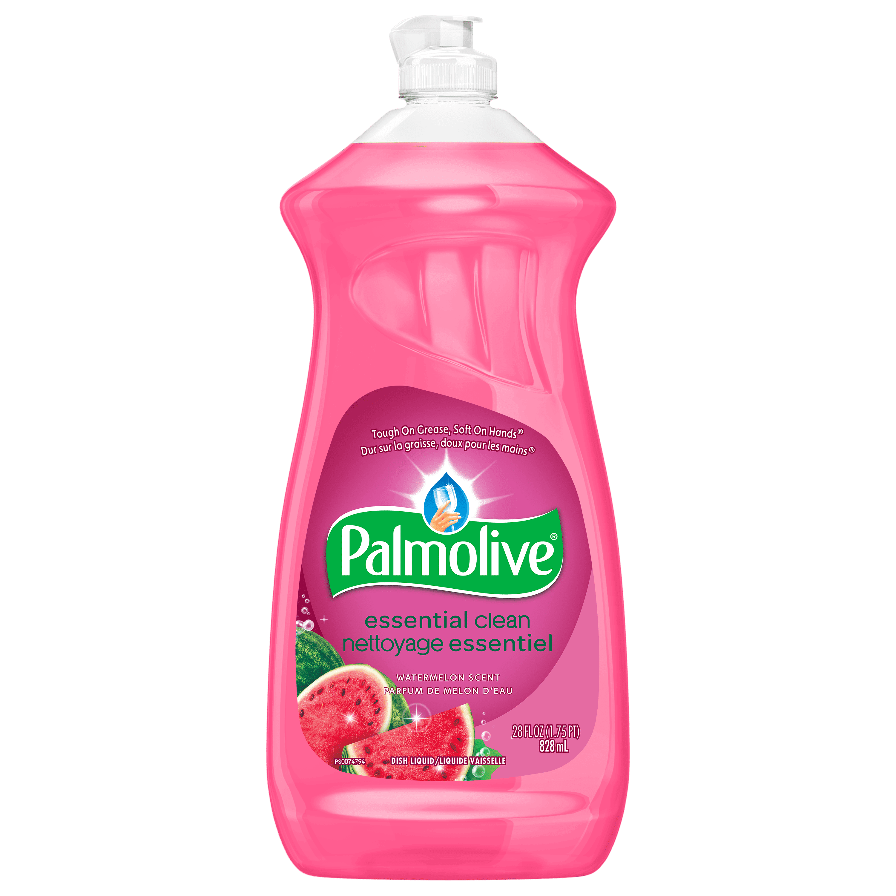 Palmolive Essential Clean Liquid Dish Soap, Watermelon Scented Dish Detergent, 828 ml Bottle