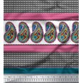 thumbnail image 2 of Soimoi Poly Crepe Fabric Stripe,Paisley & Peacock Panel Print Sewing Fabric Yard 52 Inch Wide, 2 of 2