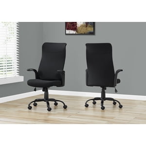 Monarch Specialties chaise de bureau, hauteur réglable, pivotant, ergonomique, accoudoirs, bureau d'ordinateur, travail, métal, mesh, noir, contemporain, moderne