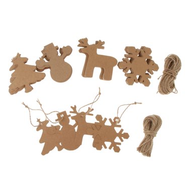 GUOOL Pack of 100pcs Mixed Paper Christmas Gift Tags Label Christmas Ornaments