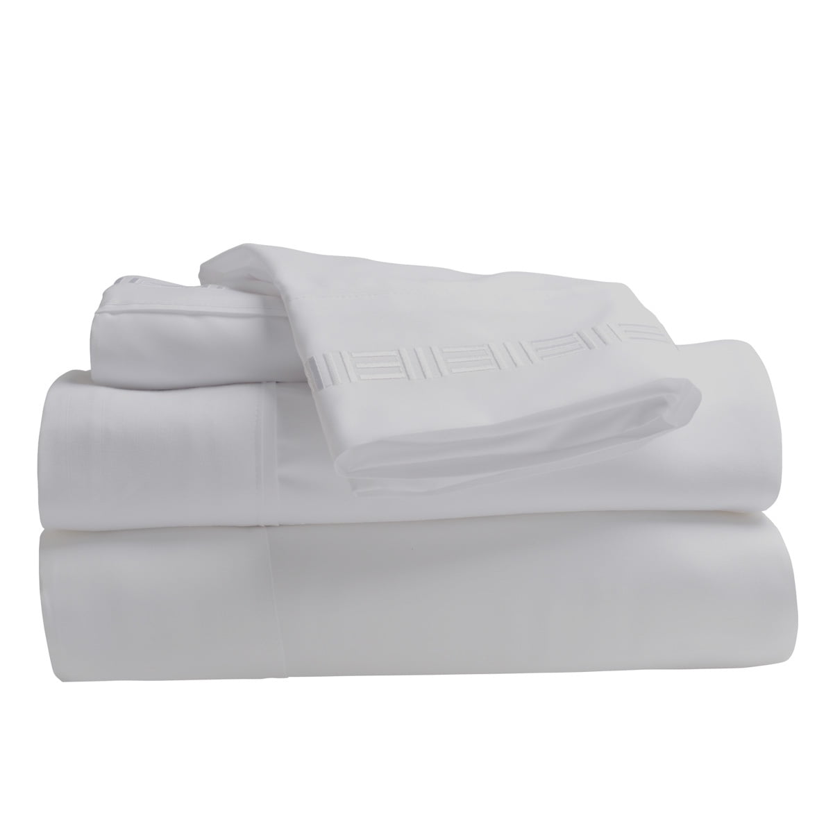 Comfy Bamboo World 9900 Series Embroidered Bedsheets Sheet Set, Twin Size, White