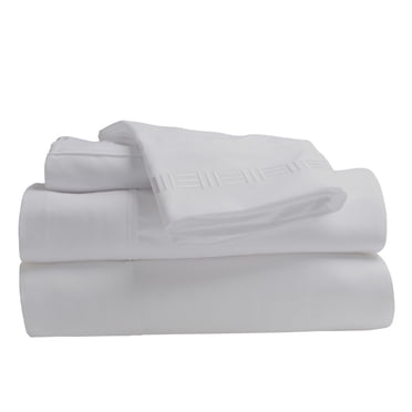 Comfy Bamboo World 9900 Series Embroidered Bedsheets Sheet Set, Twin Size, White