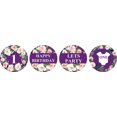 thumbnail image 2 of Darling Souvenir Party Favor Floral Border 1st Birthday Theme Stickers Labels 190 Pcs-Purple, 2 of 2
