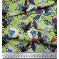 thumbnail image 2 of Soimoi Velvet Fabric Floral & Cock Watercolor Decor Fabric Printed Yard 58 Inch Wide, 2 of 3