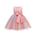 thumbnail image 1 of Robes de Fête pour Filles Tout-Petits Filles Filet de Couleur Nœud Papillon Robe de Fête d'Anniversaire Fleurs Robes pour Enfants Robes d'Anniversaire pour Filles Petites Filles Robes, 1 of 9