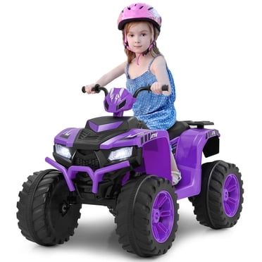Costway VTT Électrique 24 V pour Enfants à 4 Roues avec Connexion Sans Fil Violet
