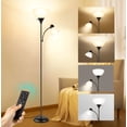 thumbnail image 1 of OUTON 71" Torchiere Floor Lamp with Reading Side Light, 3 Color Temperature Modern LED Standing Light for Living Room, Black, 1 of 8