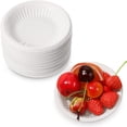 thumbnail image 1 of CNKOO 50 Pack Small Paper Plates 4 Inch Disposable Paper Plates Heavy Duty Uncoated White Plate Round Dessert Plate Bulk Cake Appetizer Dinner Tableware for Holiday Wedding Graduation Par, 1 of 5