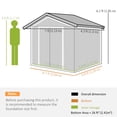 thumbnail image 3 of 7' x 4' Garden Storage Shed w/ Foundation Kit and Double Doors Green, 3 of 10
