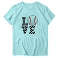 thumbnail image 2 of Aboser T-Shirts Graphiques de Baseball Love pour Femmes 2024 Été Col Rond T-Shirts Baseball Cadeaux de la Fête des Mères Hauts Amples à Manches Courtes, 2 of 3