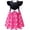 Pink, variant on Toddlr Girls Mickey/Minnie Dress with Headband Cartoon Princess Dress 2-7 Year