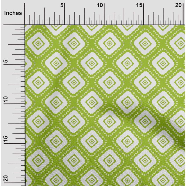 oneOone Georgette Viscose Light Green Fabric Geometric Bandhani Sewing Craft Projects Fabric Prints By Yard 42 Inch Wide