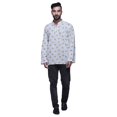 thumbnail image 1 of Atasi Kurta Décontractée Imprimée à Col Chinois Chemise Ethnique Kurta Courte pour Homme Tunique, 1 of 5