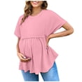 thumbnail image 2 of Liquidation d'Économies d'Été! Tunique à Manches Courtes à Col Rond pour Femmes Enceintes, Blouse Décontractée de Printemps Été, Chemise de Maternité Confortable et Tendance pour le Quotidien Liquidation Ventes Aujourd'hui Aubaines Prime, 2 of 8