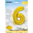 thumbnail image 2 of Gold Number 6 Shaped Foil Balloon 34", 2 of 2