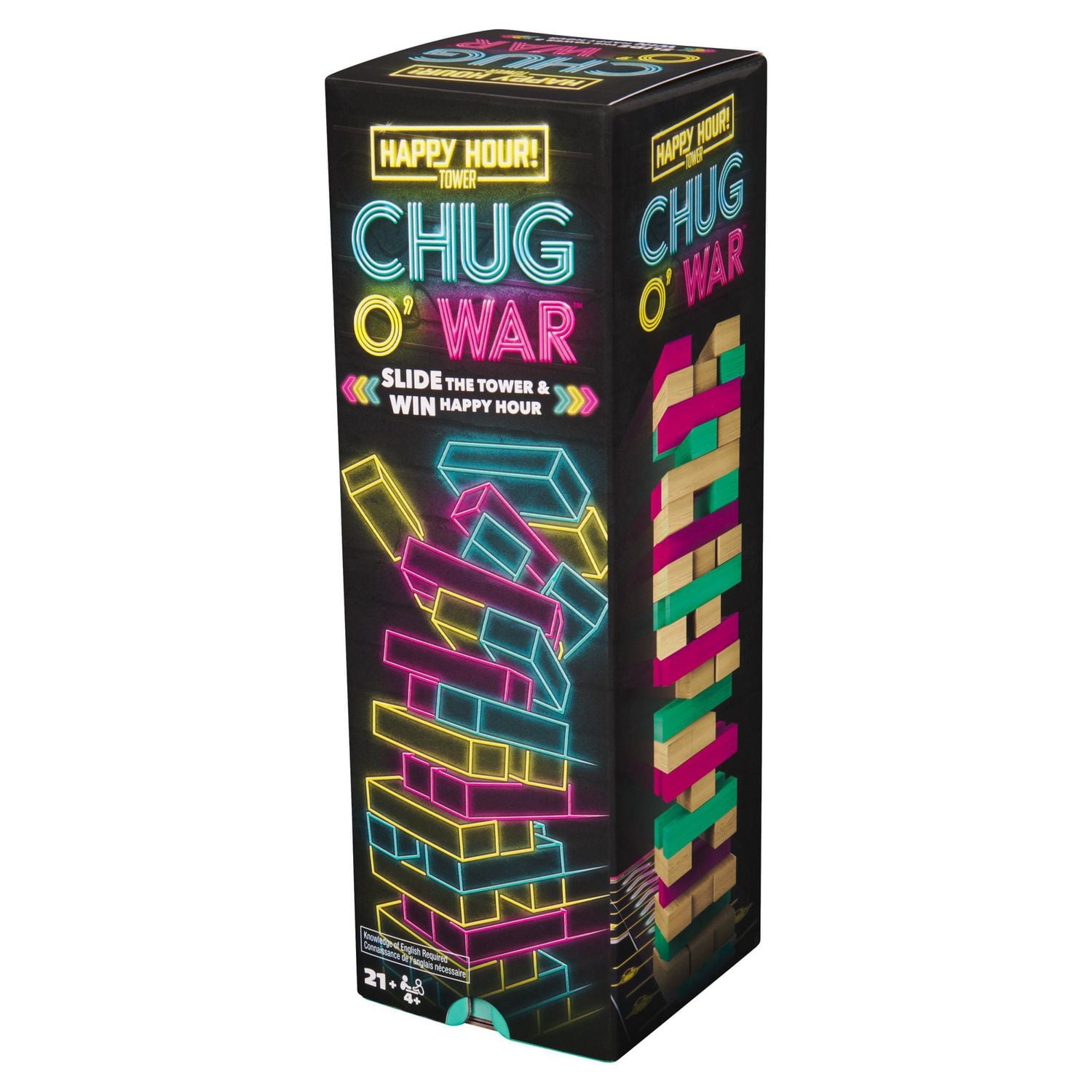 Chug O War Tumbling Tower, Board Game Night, College, Bachelorette Party Game, Happy Hour Game, Friendsgiving Game, for Ages 21+