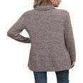 thumbnail image 4 of Ribbed Turtleneck Top for Women - Long Sleeve Basic Shirt with Side Slit, 4 of 5