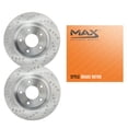 thumbnail image 1 of Max Advanced Brakes - Rear Brake Rotor Set for 2003-2006 Chevy Silverado 1500 HD; GMC Sierra 2500 HD, Cross-Drilled Rear Rotors, Sporty Look, 1 of 7