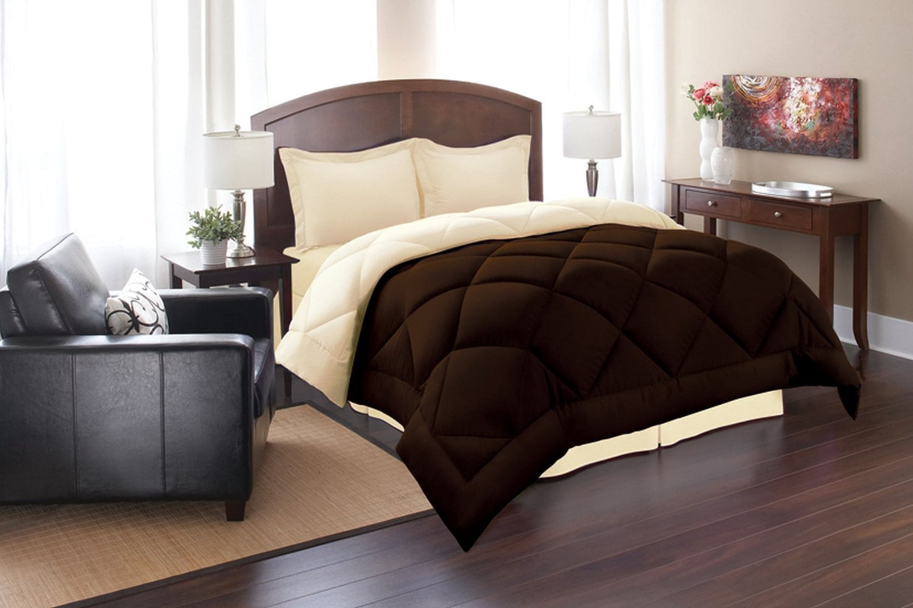 Elegant Comfort Black Microfiber Comforters, King (3 Counts)