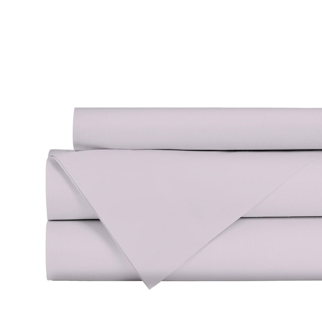 Johnson Home 450 Thread Count Bamboo Bed Sheet Set folded in a stack, featuring smooth, light-coloured bamboo fabric with subtle texture, highlighting its breathable, moisture-wicking, and hypoallergenic properties ideal for comfortable, eco-friendly bedding.