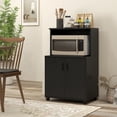 thumbnail image 2 of HOMCOM Microwave Cart on Wheels Utility Trolley Storage Sideboard, Black, 2 of 10