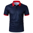 thumbnail image 2 of EGNMCR T-Shirts pour Hommes, Manches Courtes, Patchwork, Col Rabattu, Chandail-Over, Cadeaux pour Hommes, 2 of 9