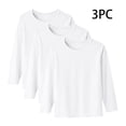 thumbnail image 2 of WRKEKC Chemises à Manches Longues pour Garçons Couche de Base Modal 3 Pack Couleur Unie Col Rond Haut pour Filles pour Printemps Automne, 2 of 8