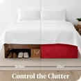 thumbnail image 4 of Bare Home Jupe de Lit Double Brossage - Premium 1800 Collection - Retombée de 15 Pouces - Très Grand, Rouge, 4 of 4
