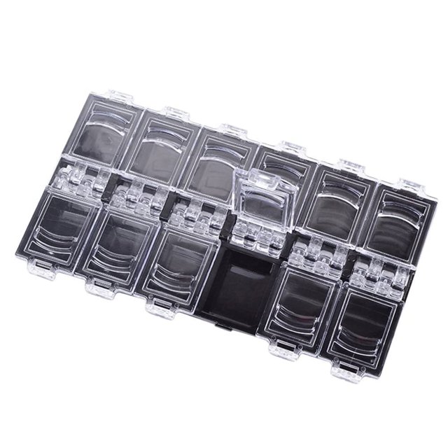 12 Compartment Jewelry Box Empty Nail Art Tips Bead Decoration Jewelry Storage Box Holder Box Earring Tool Container