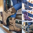 thumbnail image 2 of Women's Winter Warm Back Lace Up Snow Boots with Thick Heel Vintage Style Design, 2 of 6