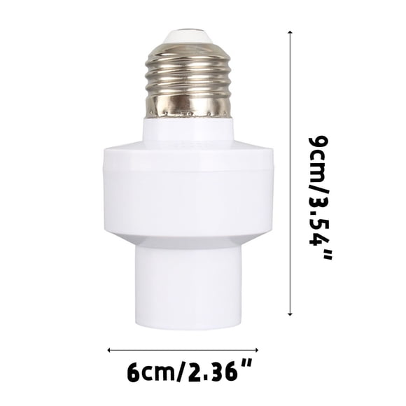 HCBY Smart Light Socket Motion Sensor, E27 Lamp Base Adapter Up to 200W, Human Body Sensing Auto On/Off for 17 Sec, for Hallway, Bathroom, Closet, Energy Saver (White,3.54"x2.36")