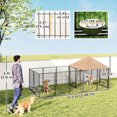 thumbnail image 3 of PawHut Outdoor Dog Kennel with Rotating and Adjustable Height Bowls, 3 of 10