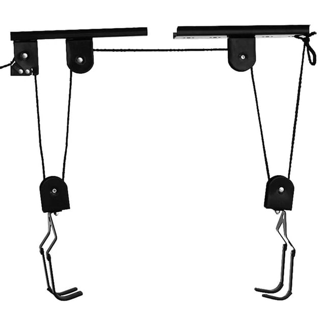 Moobody Bicycle Hoist Garage Storage Bike Lift Pulley System with 60kg Bearing Overhead Bike Rack Heavy Duty Ceiling Bicycle Hanger