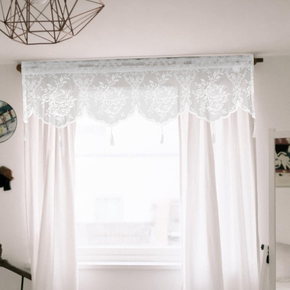 Minkissy Sheer Curtains for Bedroom Lace Curtain Panels 1Pcs