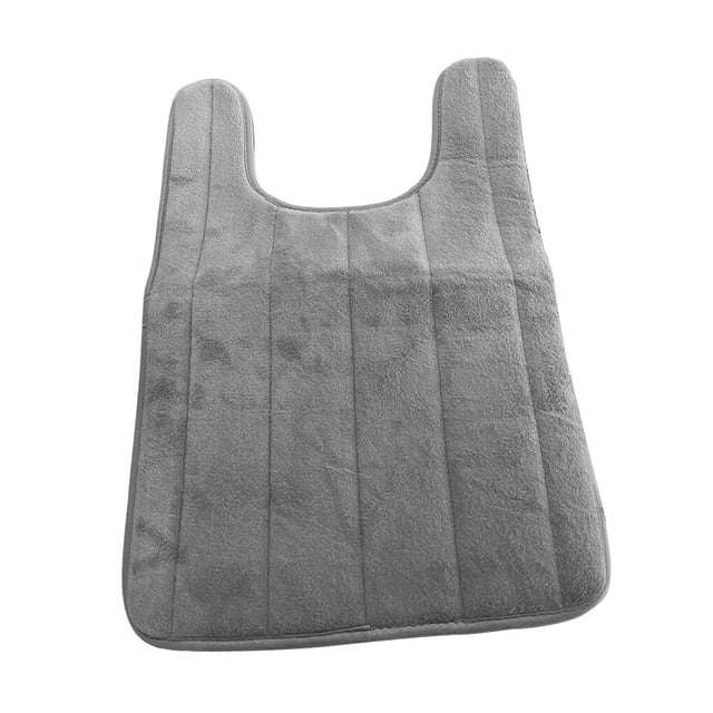 Tapis de Toilette en Forme de U Absrobant Antidérapant Élastique pour la Peau Tapis de Bain Tapis de Bain Douche Protection Maison Gris Argenté 40*60cm