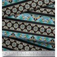 thumbnail image 2 of Soimoi Noir Poly Georgette Tissu Stripe, Insecte & Floral Kaléidoscope Tissu Imprimé 1 Yard 52 Inch Wide, 2 of 3